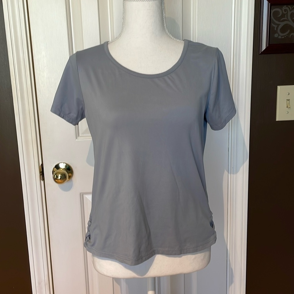Pink Rose Brand Light Blue Top with Accent on Sides. Small